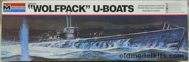 Monogram 1/209 Wolfpack U-505 Type IX U-Boat - (ex-Aurora), 3102 plastic model kit